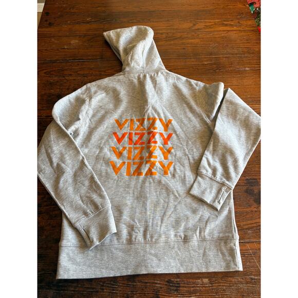NWT Vizzy Hard Seltzer Unisex Hoodie Fleece Zip Jacket Heather Gray MED - Picture 1 of 10